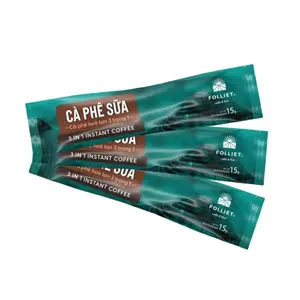 Cà Phê Sữa Hòa Tan, 3 in 1 Instant Coffee Mix, Milk Coffee (15g) - FOLLIET